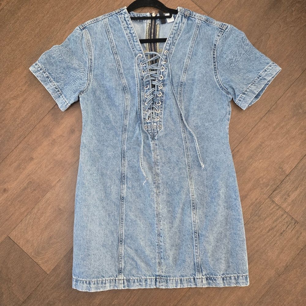 H&M Denim Lace dress Size M - Picture 2 of 9